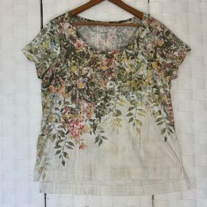 Pure Jill. Floral Elegance Short Sleeve Top